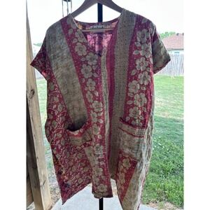 Kantha-style kimono jacket One Size (fits Sm-large)